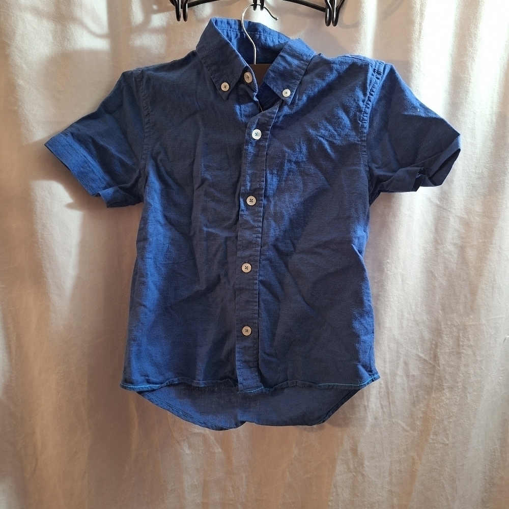 Two Blue Short Sleeve Button-Up Shirt